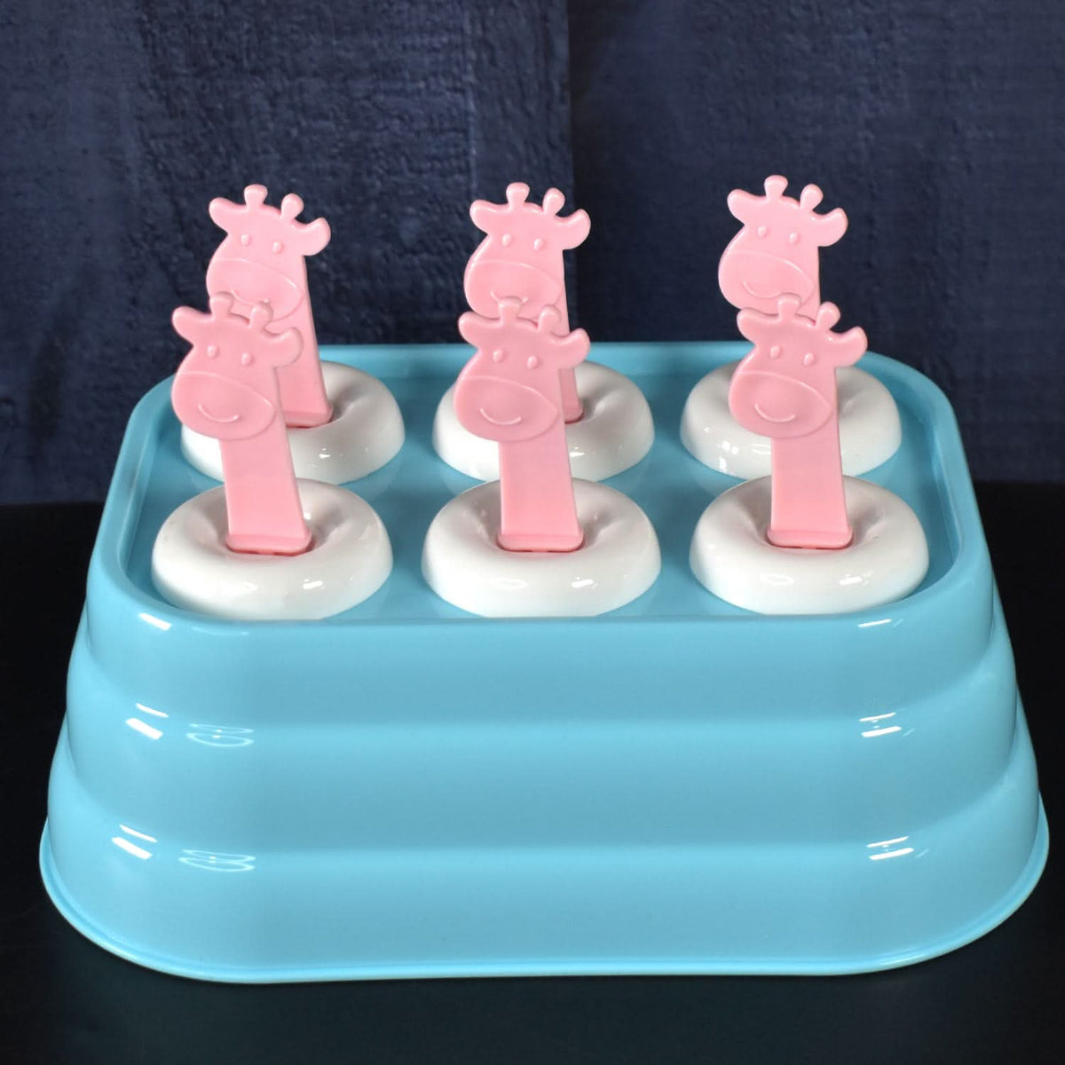 6 Cavity Popsicle Molds Plastic Giraffe Shape Ice Moulds (1 Pc) HP DD