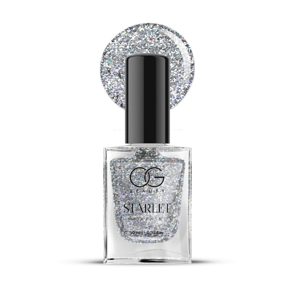 Og Beauty Silver Moonlight Starlet Glitter Nail Paint (10 Ml 1 Pc)