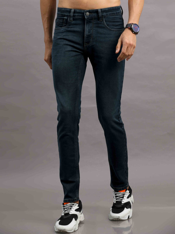 Men's Black Relaxed Denim Ankle fit Jeans