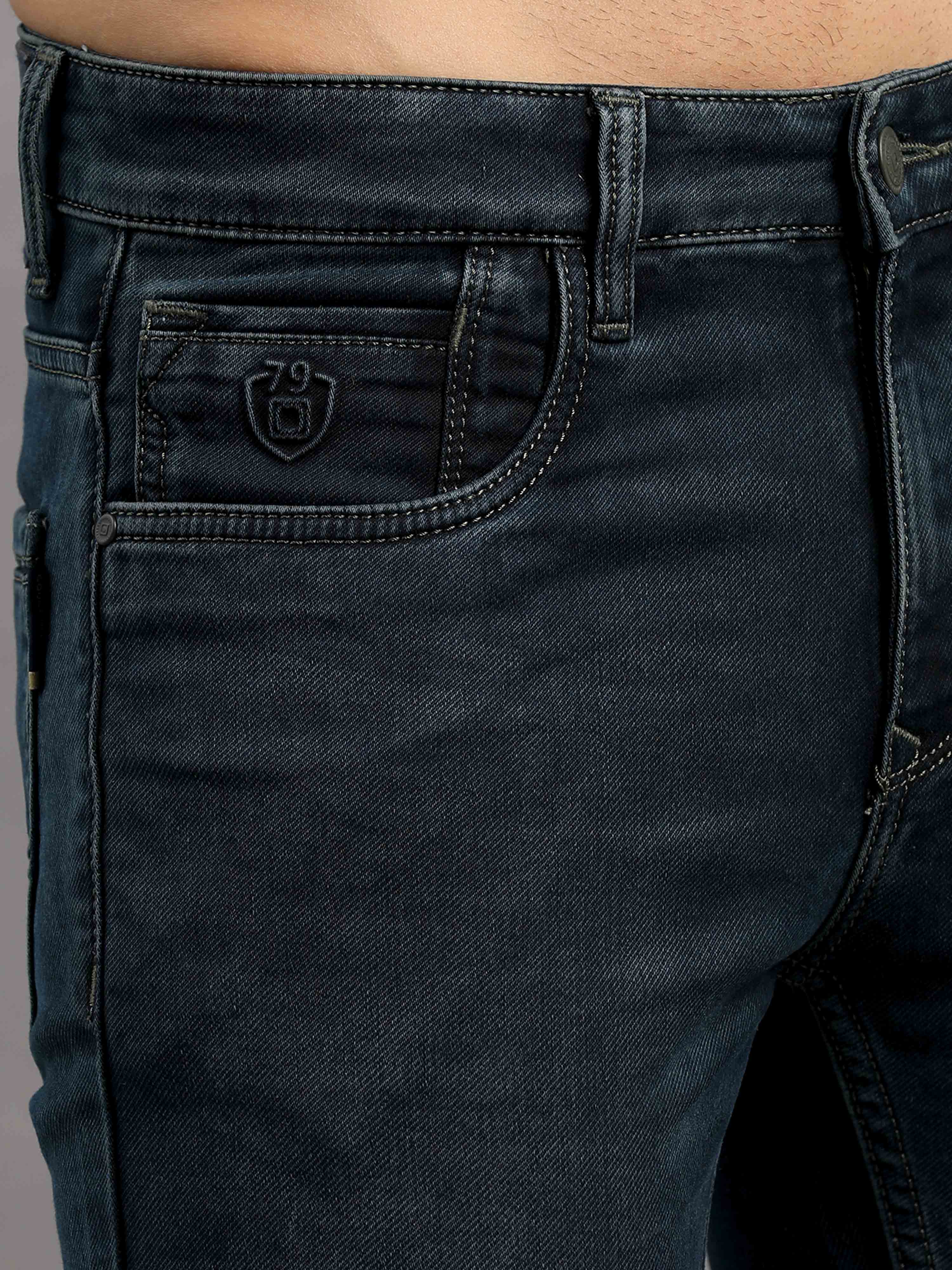 Men's Black Relaxed Denim Ankle fit Jeans