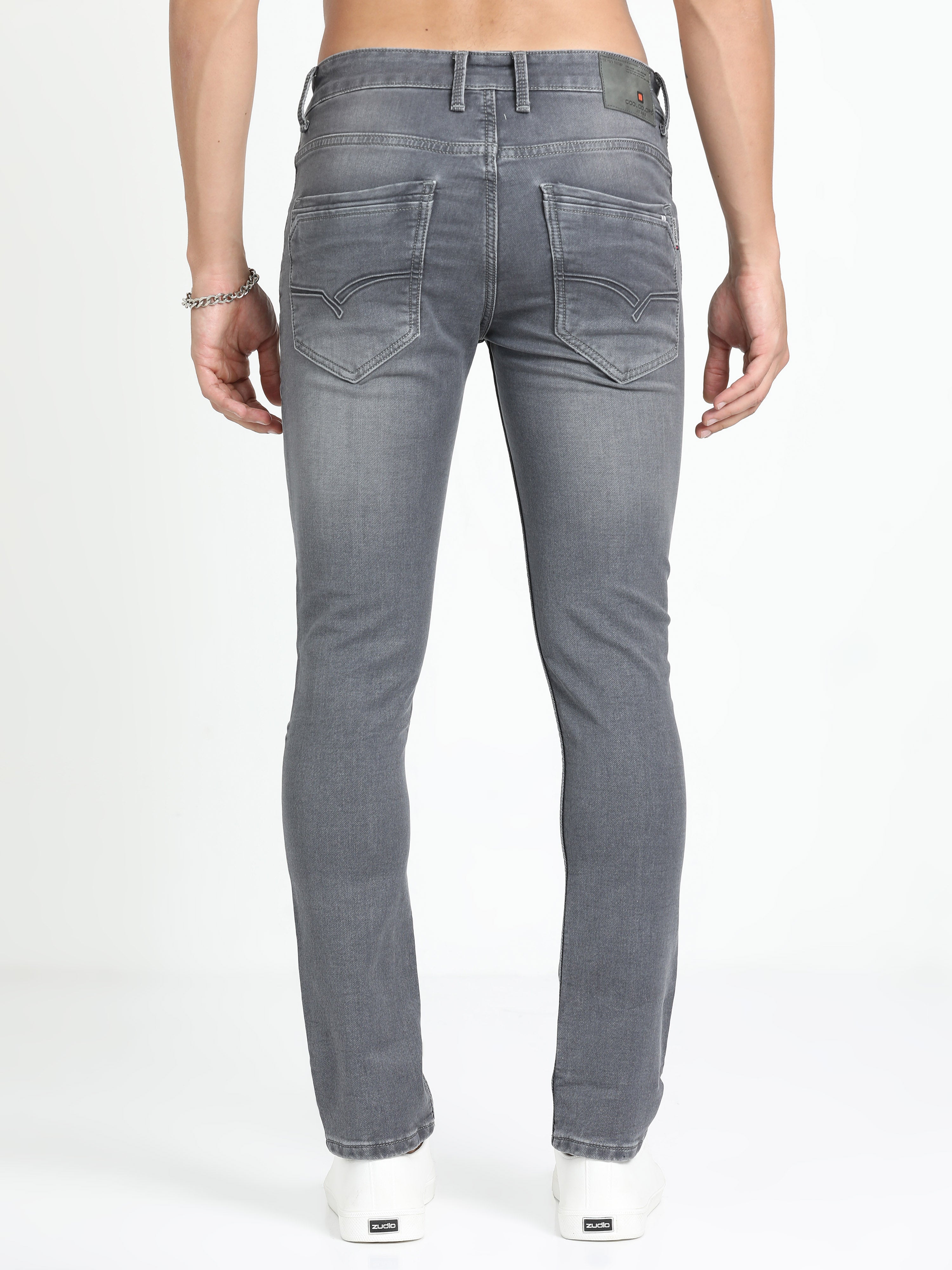 Men's Light Grey Relaxed Denim Ankle fit Jeans