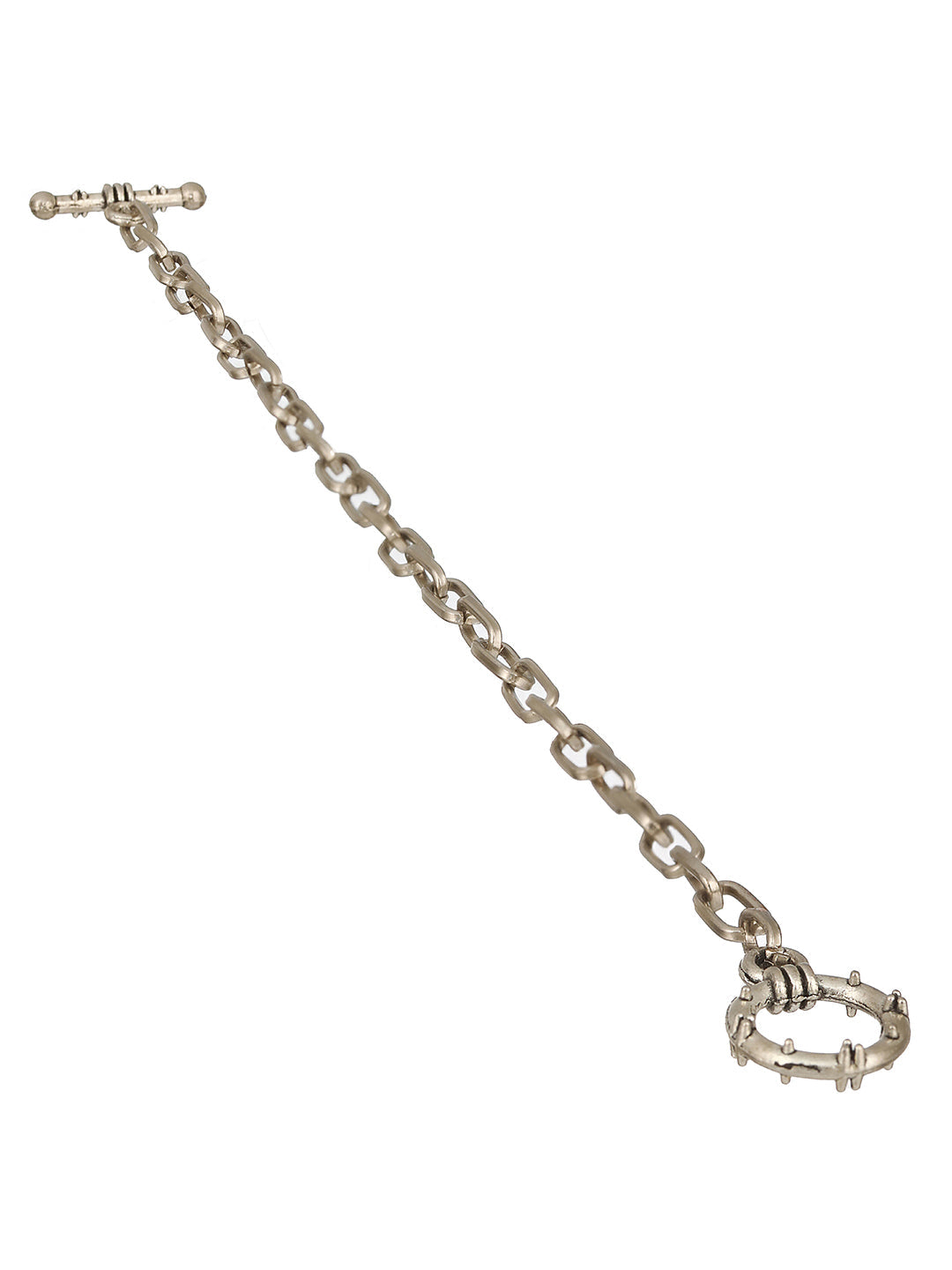 Men Silver-Toned Rhodium-Plated Link Bracelet