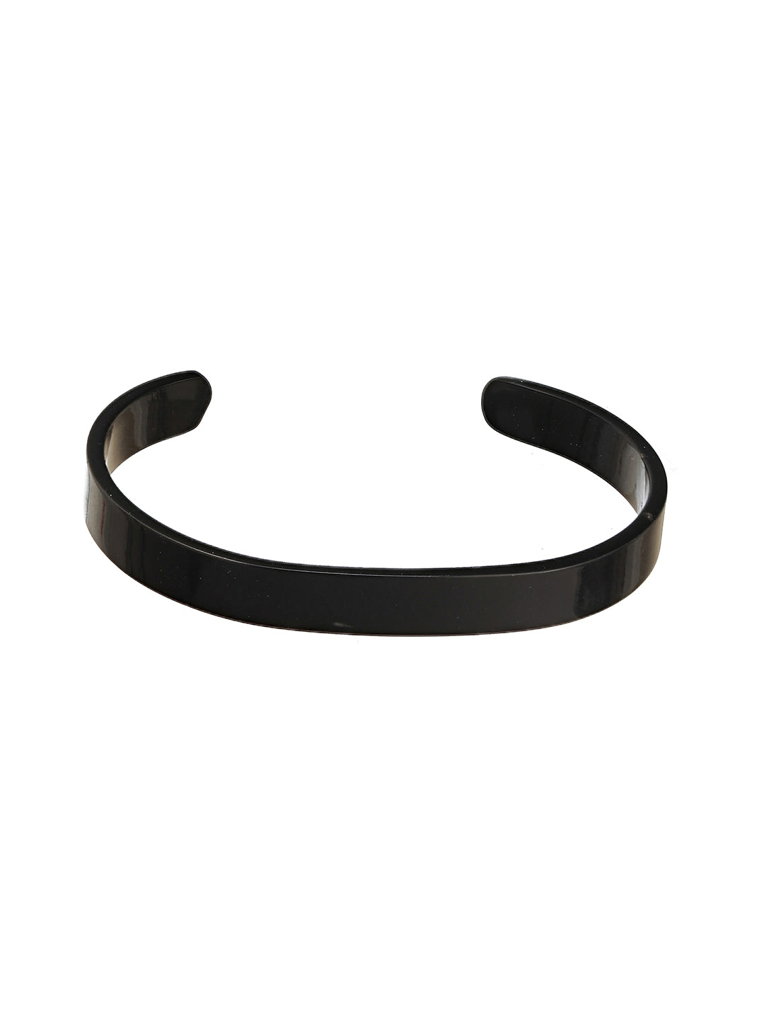 Jazz And Sizzle Men Black-Toned Stainless Steel Cuff Bracelet