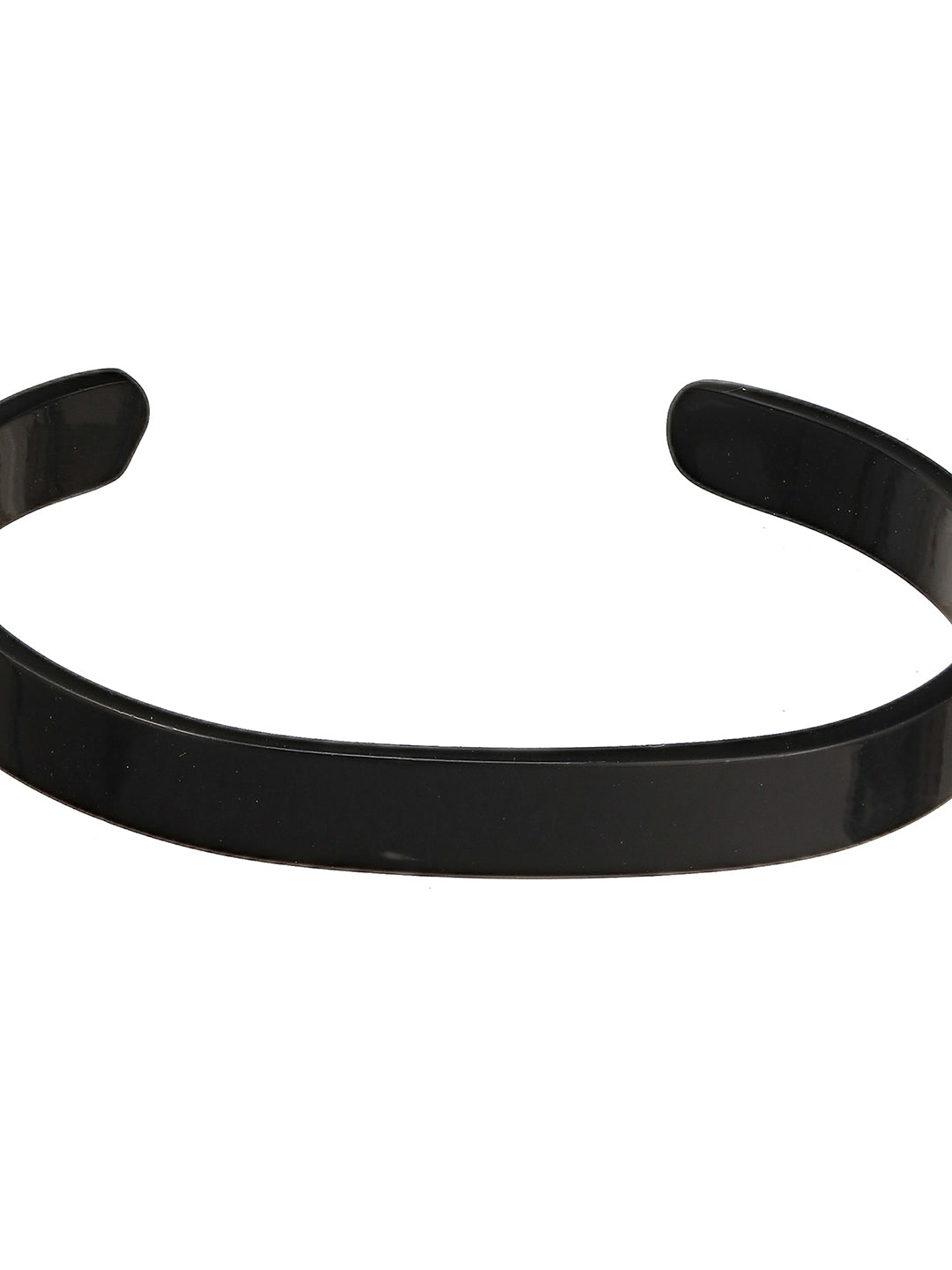 Jazz And Sizzle Men Black-Toned Stainless Steel Cuff Bracelet