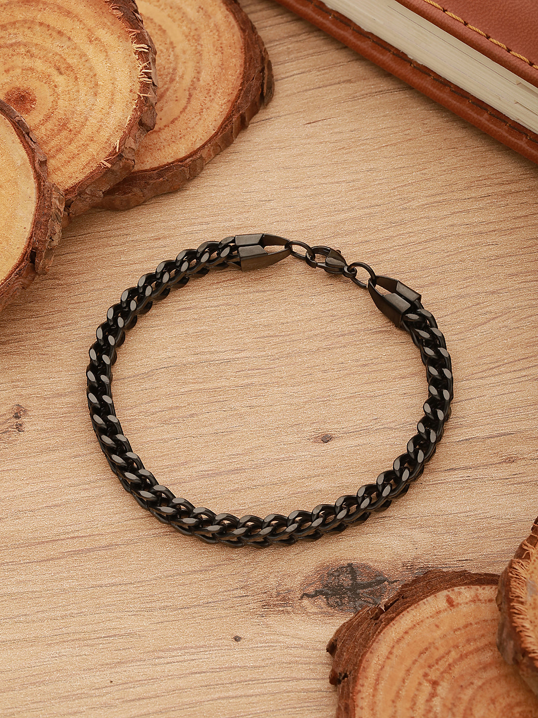 Men Black-Plated Link Bracelet