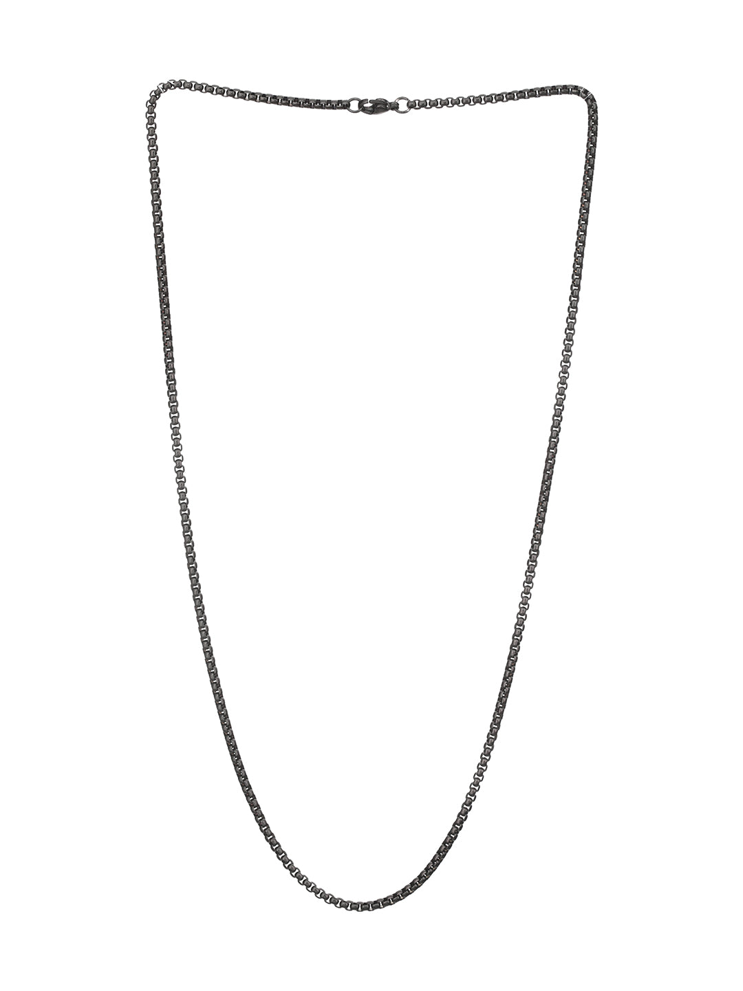 Men Black-Toned & Black Plated Stainless Steel Chain Necklace