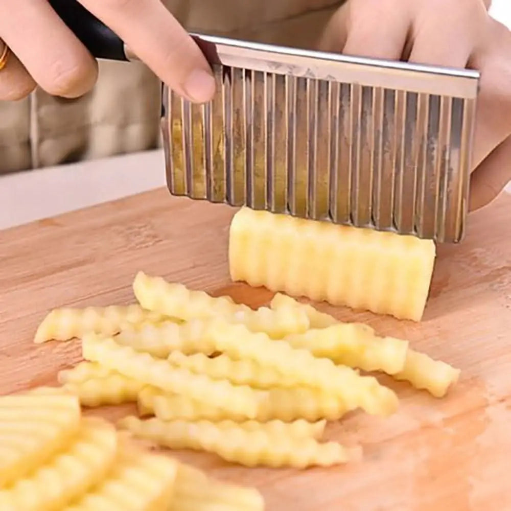 Stainless Steel Vegetable Salad Chopping Knife Crinkle Cutters HP DD