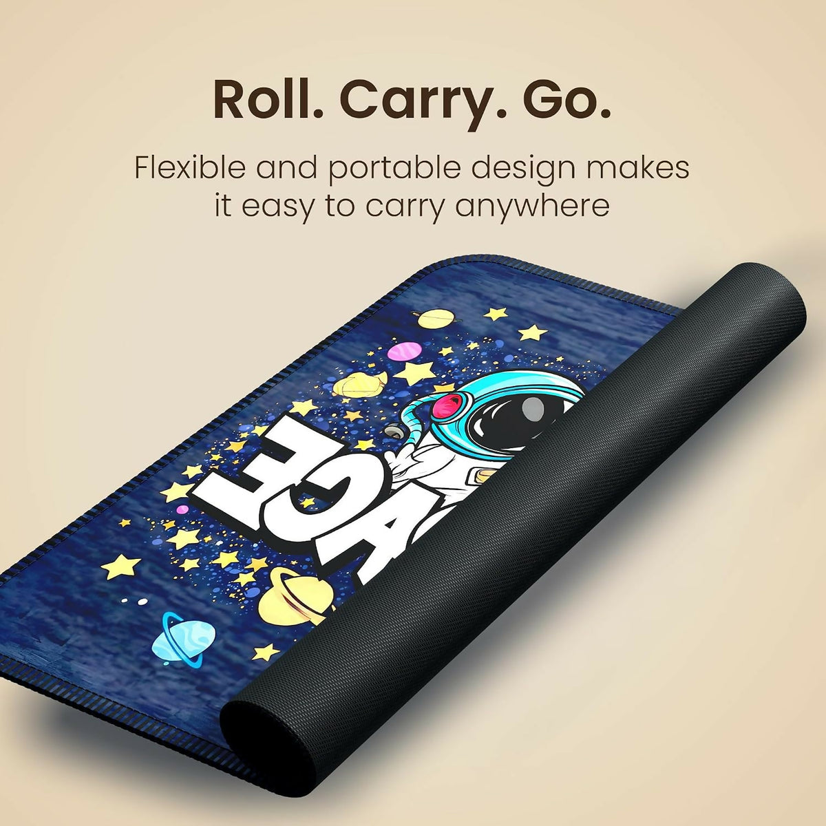 Portronics Comfipad Space Galaxy Mouse Pad with Wrist Rest – Dark Blue