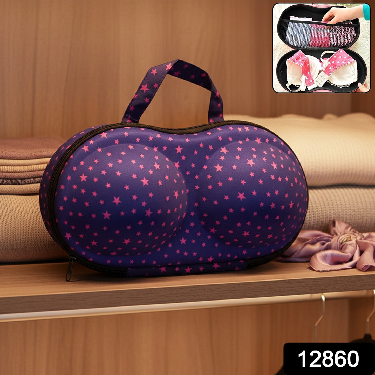 Premium Hard-shell Bra Lingerie Storage Travel Case (1 Pc)