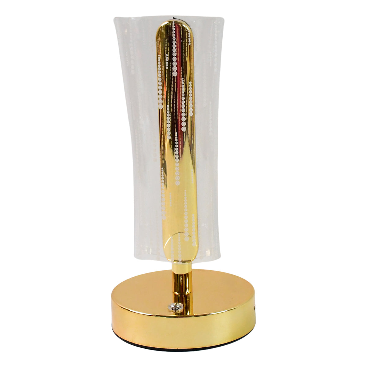 Luxury Crystal Table Lamp with Golden Base & Elegant Cylindrical LED Design with USB Rechargeable Decorative