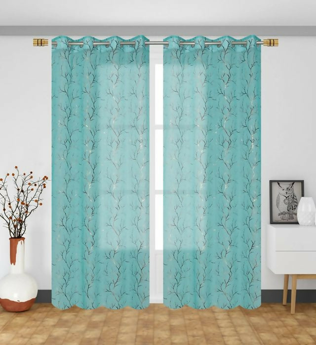 Shree Decor Sheer Transparent Net Curtain – Design 5 (900 Series) | 5FT | Lightweight Decorative for Door, Window & Pooja Room