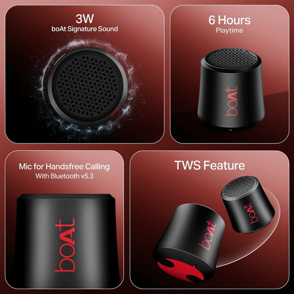 boAt Stone Uno, Bluetooth v5.4 & Type-C Interface & Portable Speaker(Multicolor) Halfpe Deals