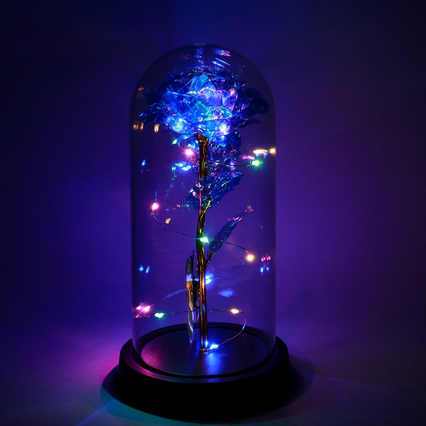 Led-powered Eternal Rose In Plastic Dome (1 Pc Battery Not Included)