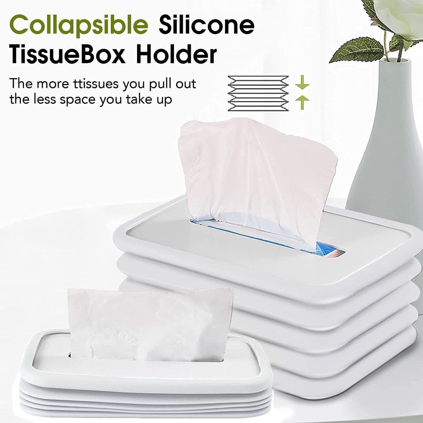 Silicone Tissue Holder Box – Compact Cylinder/Cube Design for Bathroom, Office, Car & Bedroom