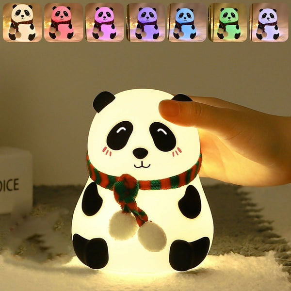 Rechargeable Silicone Panda Night Light – Soft BPA-Free Lamp with 7-Color LED | Cute Nursery & Bedroom Decor for Kids, Toddlers & Gifts