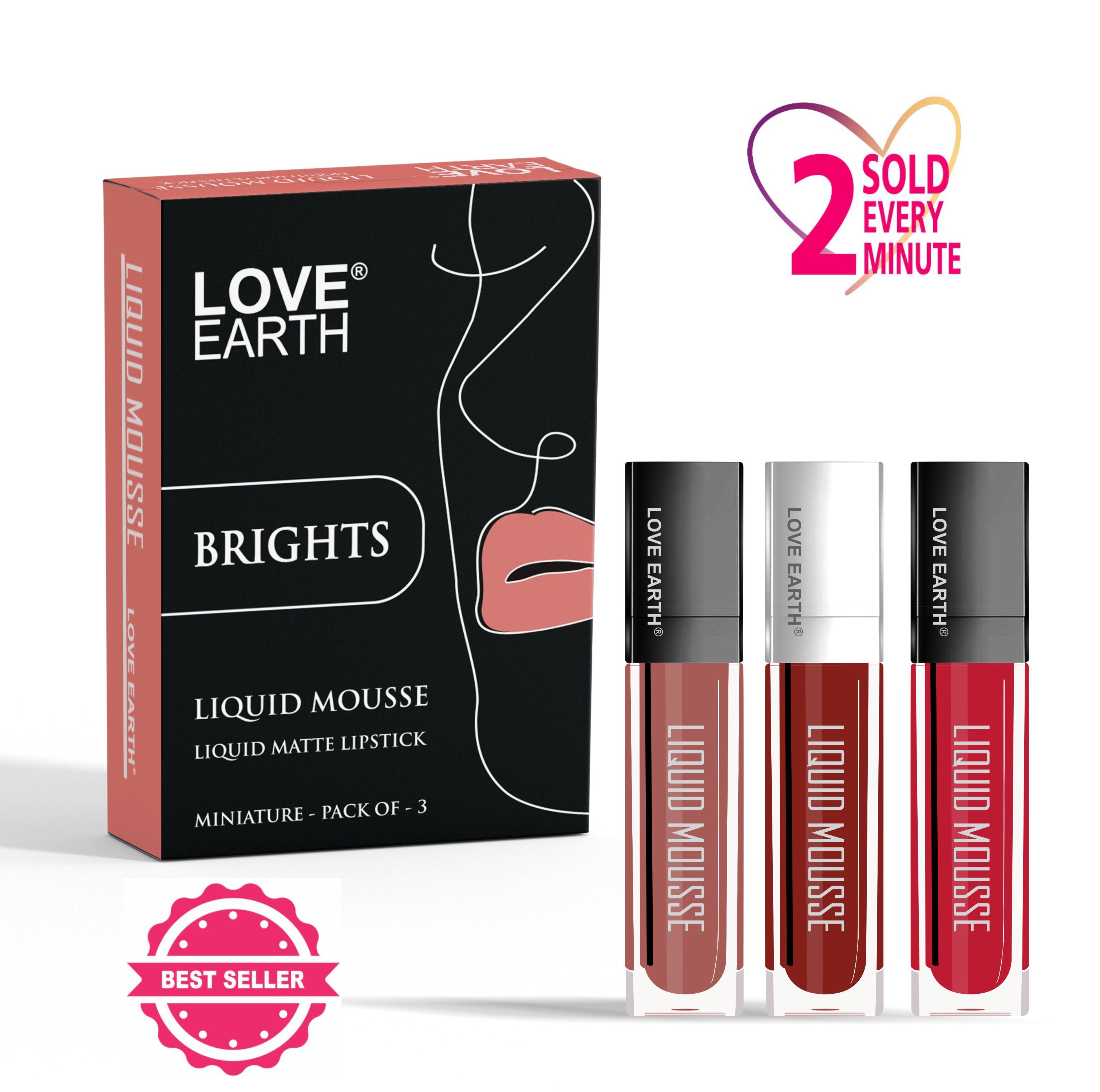 Liquid Mousse Lipstick Brights- Pack Of 3