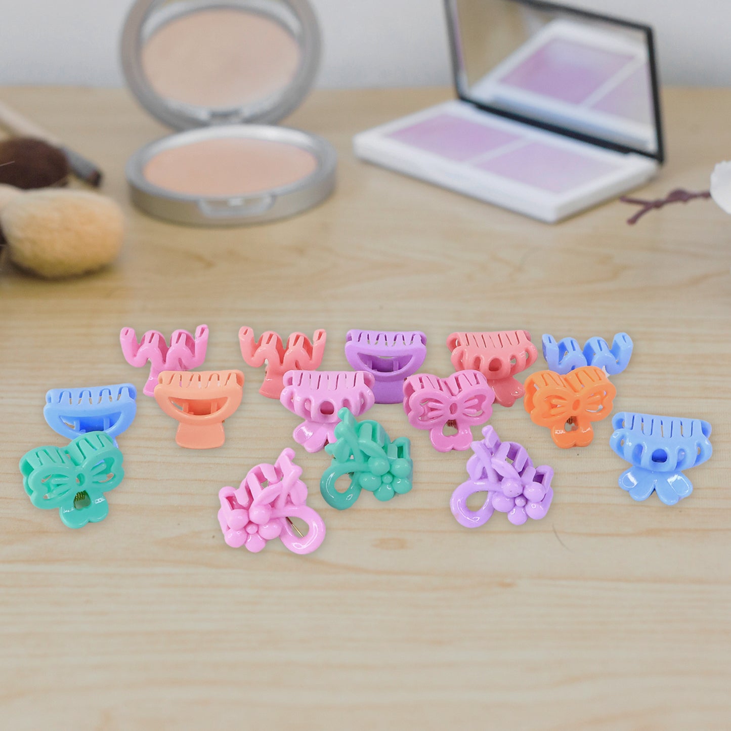 Plastic Small Hair Clips For Girls Kids Hair Accessories (3 Pcs Set Mix Color Design)
