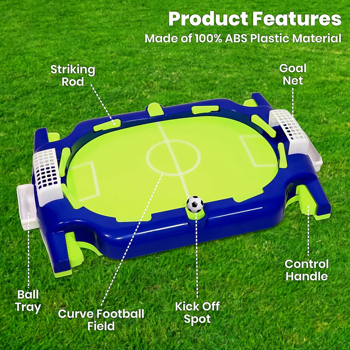 Aditi Interactive Tabletop Football Flickers Game Set with Dual Goals, Kick Lever Mechanism, 2 Balls, and Hand-Eye Coordination Development