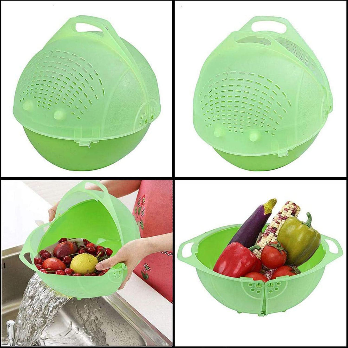 Apex Smart Basket 3in1 Multiuse Fruit And Vegetable Bowl (1 Pc Mix Color) HP DD