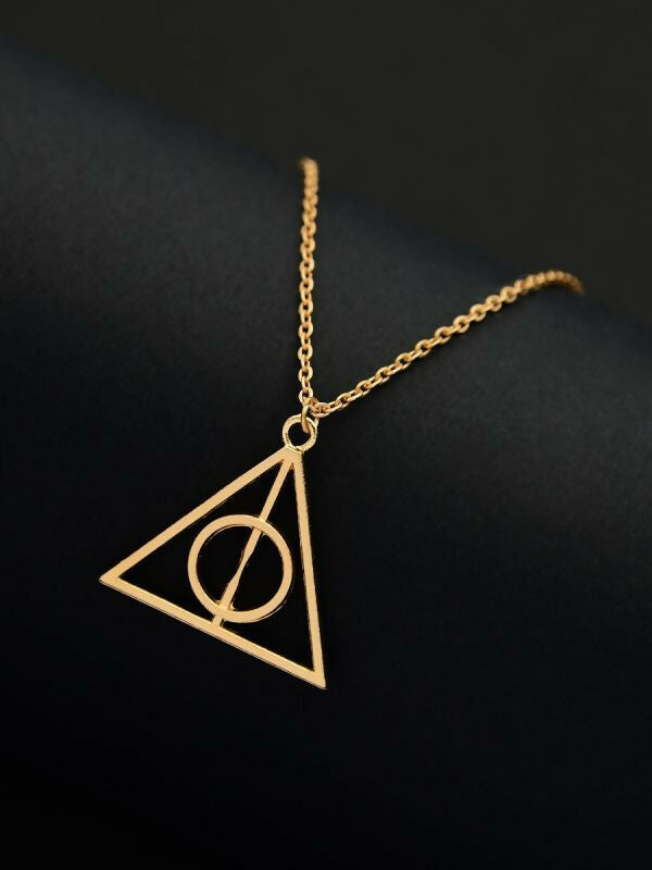 Set of 2 Rainbow & Geometric Pendant Necklaces – Gold-Plated Jewelry for Women