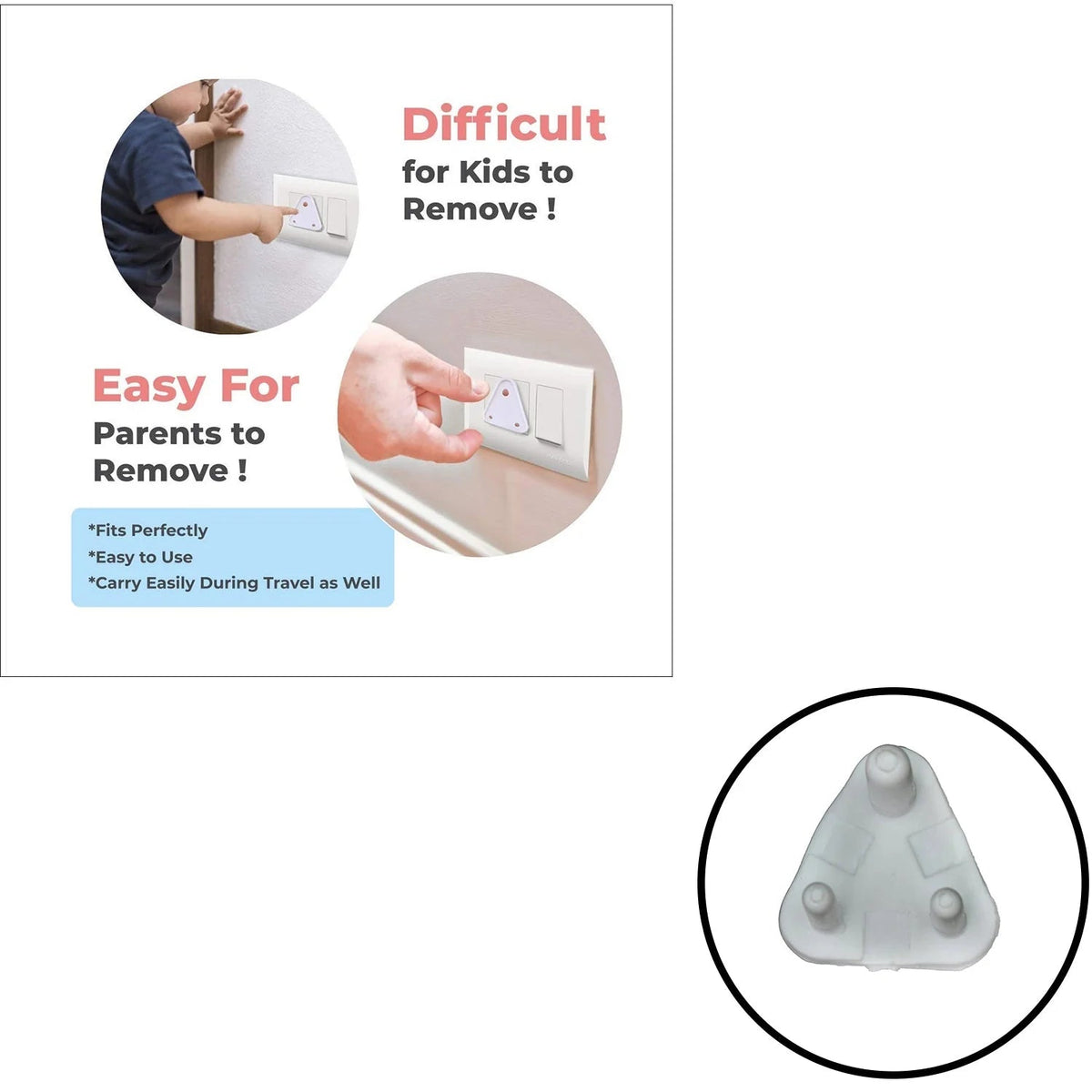 Baby Safety Big Electrical Socket Cover Outlet Plug Protector For Child Proofing In Home School Office (6pc Set) HP DD