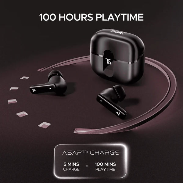 boAt Airdopes 318 Plus Bluetooth without Mic (Active Black, In the Ear)