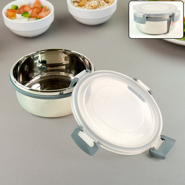 Apex Round Airtight Food Storage Container Approx 300 ml with Leakproof with Clip Lock & Silicone Seal | Unbreakable Plastic (1 Pc)