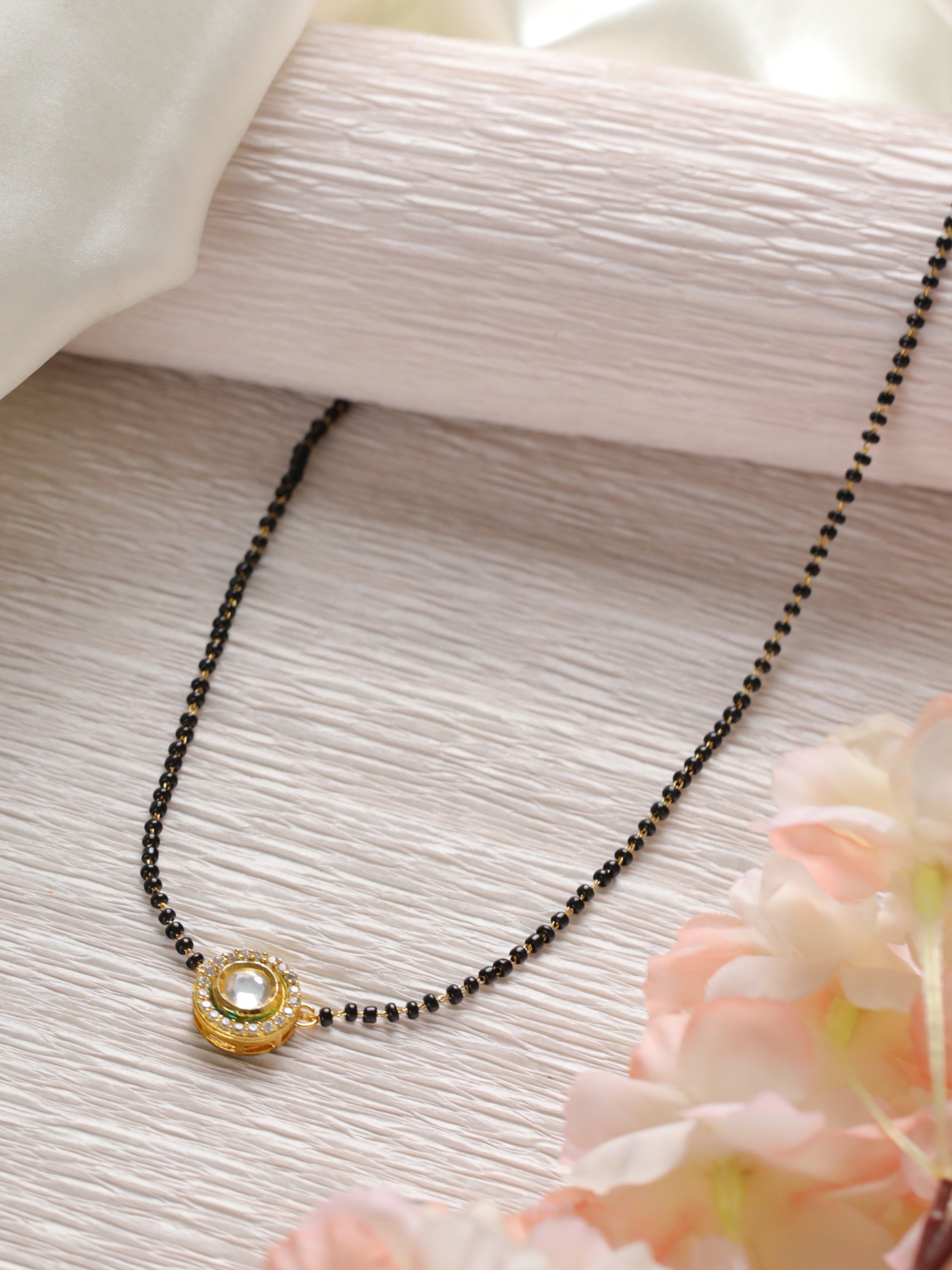 Black & Gold Kundan Mangalsutra