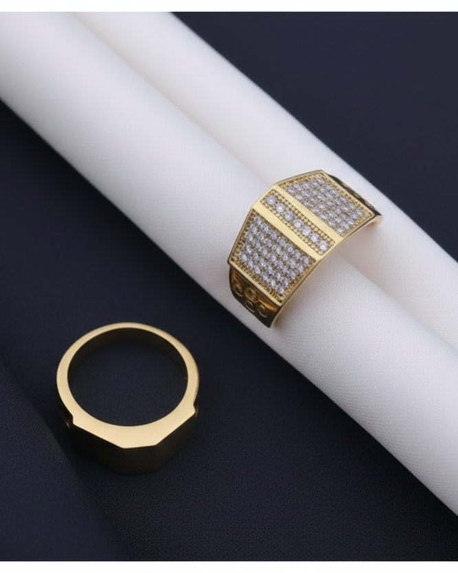 Men’s Gold-Plated Spiritual Signet Ring MAITRY ENTERPRISE
