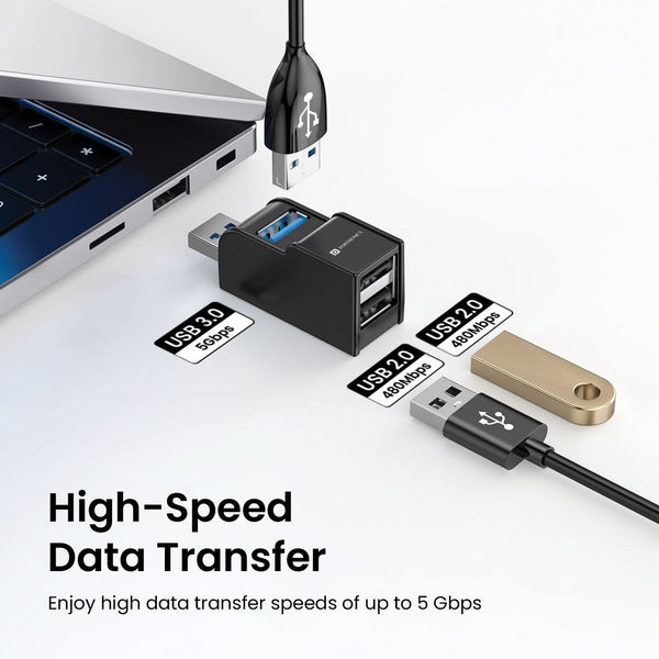 Portronics Mport 3A Multiport USB Hub(Compatible: All Devices, Black)