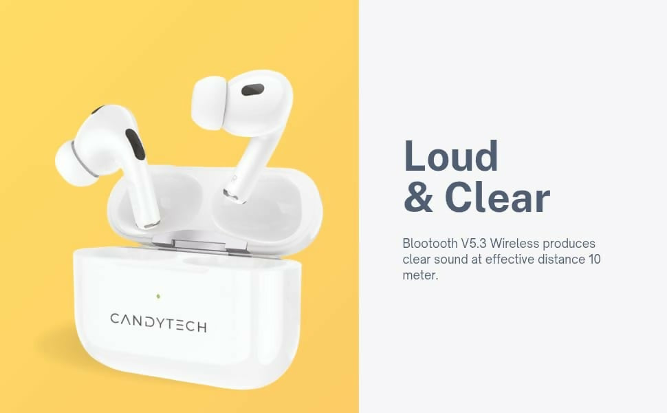 Candy Tech Airflow Pro Wireless Earbuds (Bass Boosted) with Touch Controls, 20H Playtime, 200H Standby, Fast USB Type-C Charging, In-Built Mic & IPX5 Water Resistance – Multicolour Dreams Gadgets
