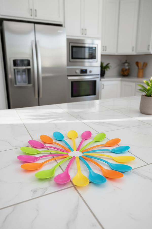 Plastic Multipurpose Table Spoon (Set of 12 - 18 cm Each) SUPER