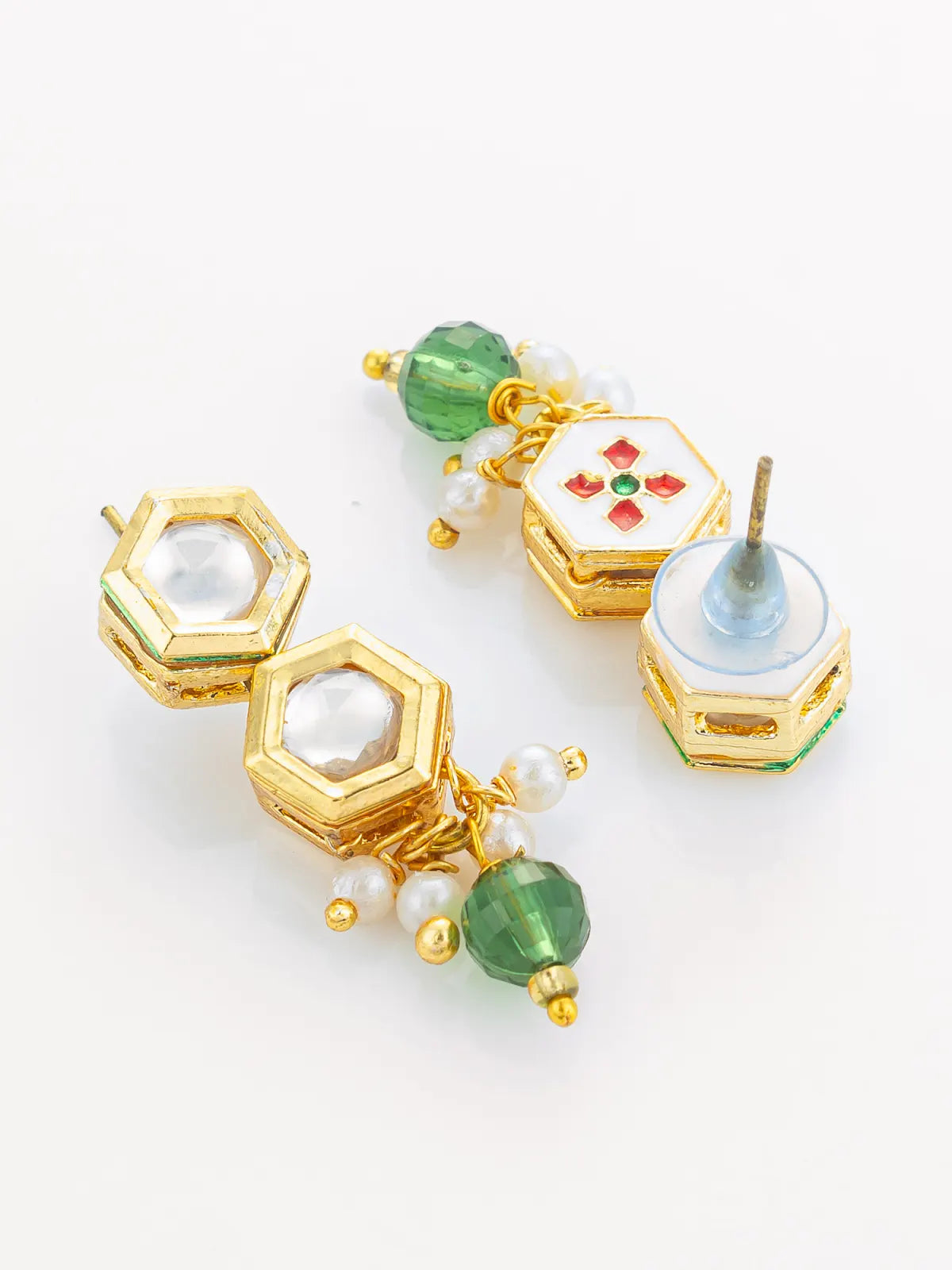 Aadita Long Pearl Strand Hexagonal necklace Set