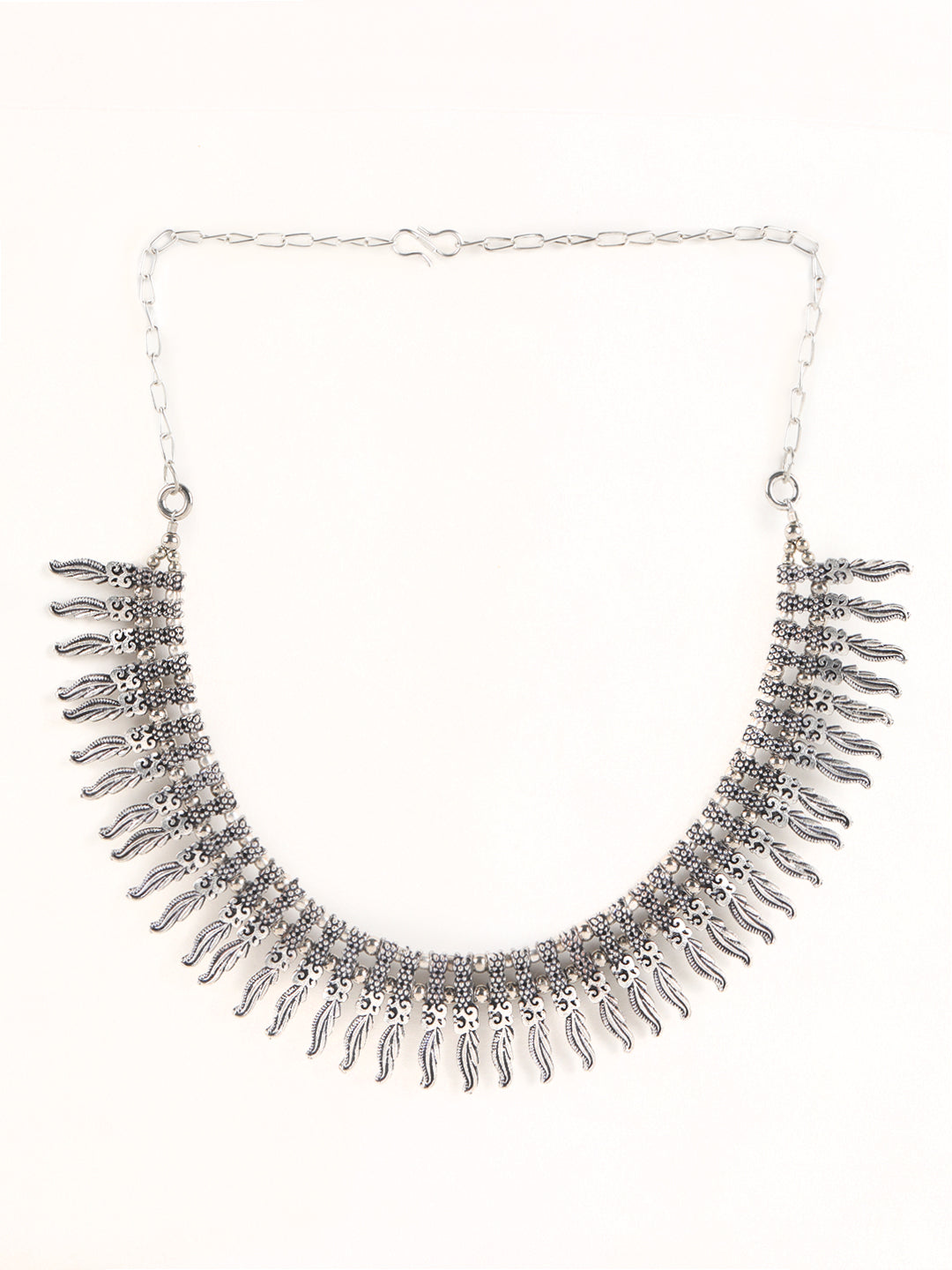 German Silver Silver-Plated Oxidised Necklace