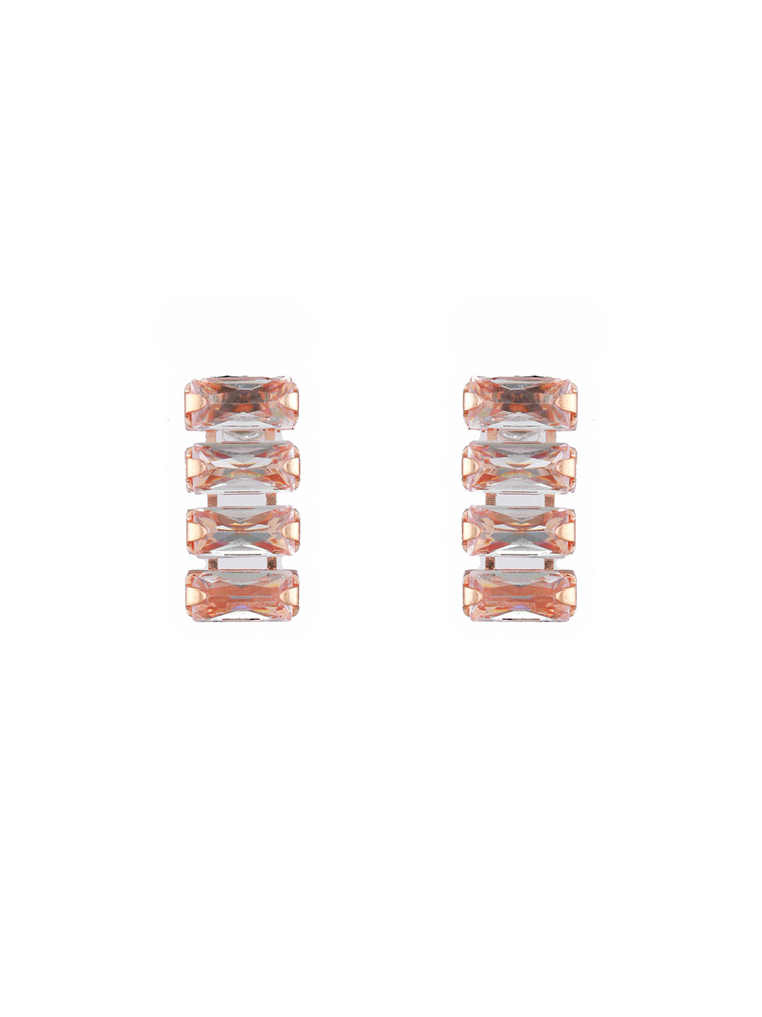 Rose-Gold Plated American Diamond Studded Handcrafted Jewellery Set