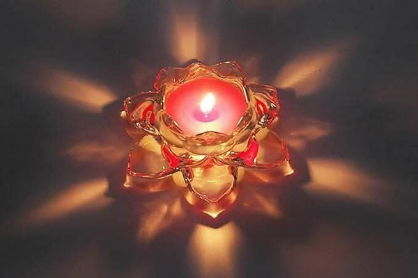PROSPERRO LUMO Glass Lotus Candle (4.72 X 2 Inches) - HalfPe