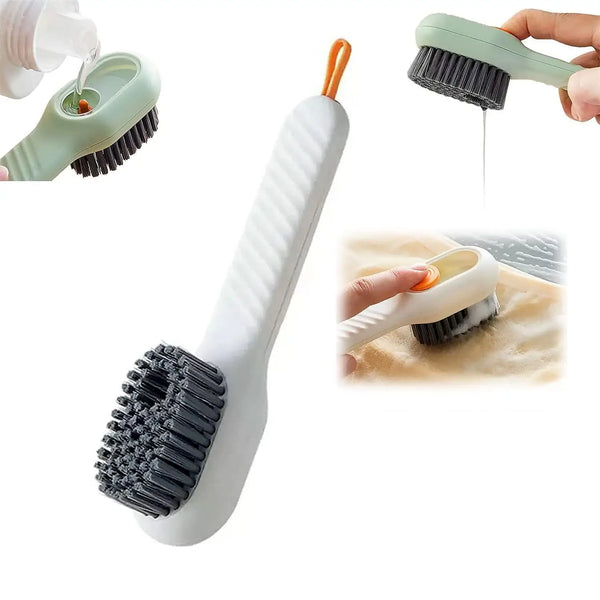 Multifunctional Cleaning Brush with Liquid Soap Dispenser – Shoe & Cloth Scrubber with Handle (1 Pc) HP DD
