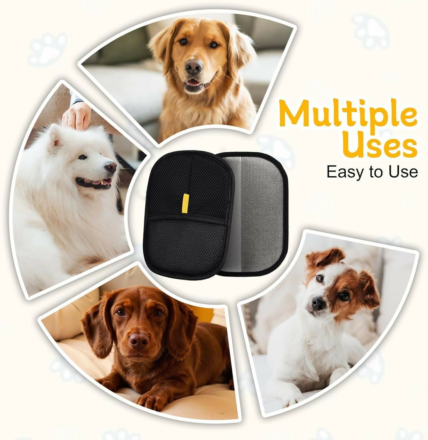 Upgraded Electrostatic Pet Hair Remover Gloves Reusable Cat & Dog Hair Removal Tool for Furniture, Couch, Carpet & Curtains Gentle Grooming Glove for Pets (Pack of 1)