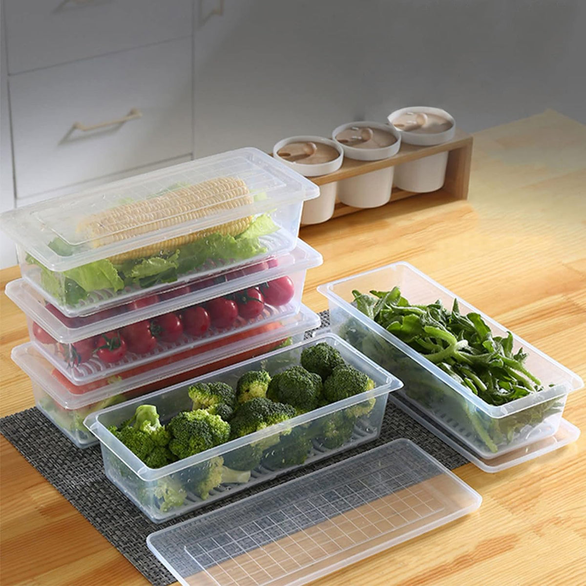 Food Storage Container With Removable Drain Plate And Lid 1500 Ml (Pack Of 1 Pc) HP DD