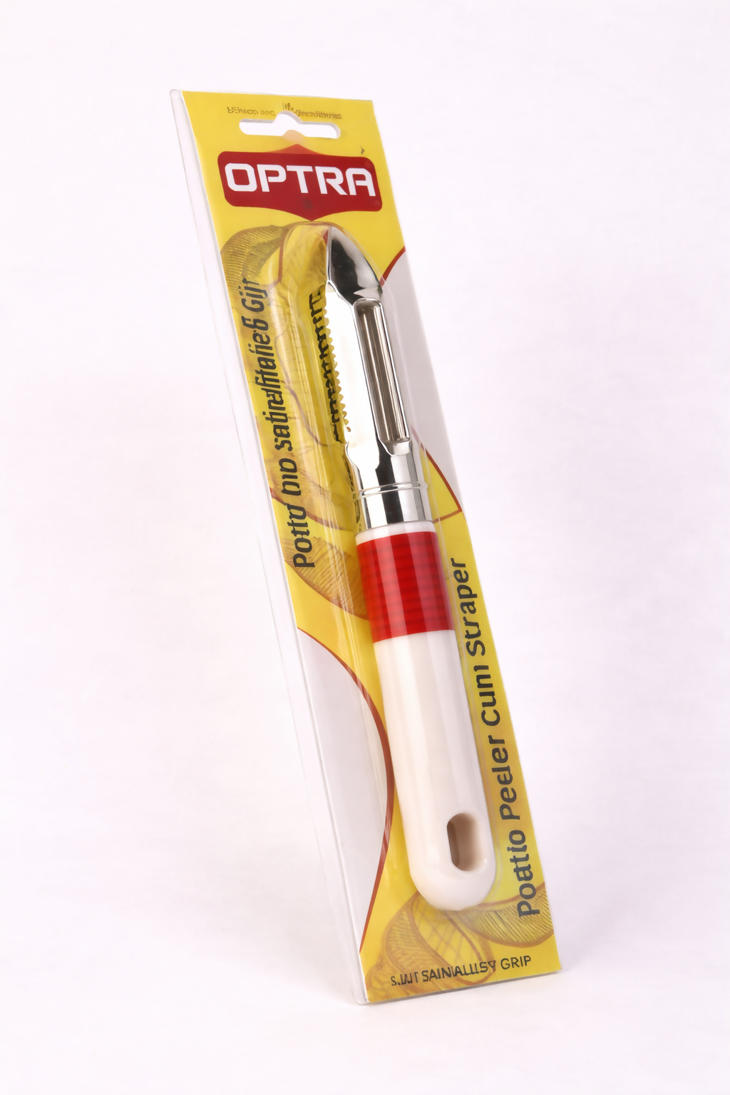 OPTRA Stainless Steel Potato Peeler Cum Scraper with Ergonomic Handle HalfPe - FW -TPT