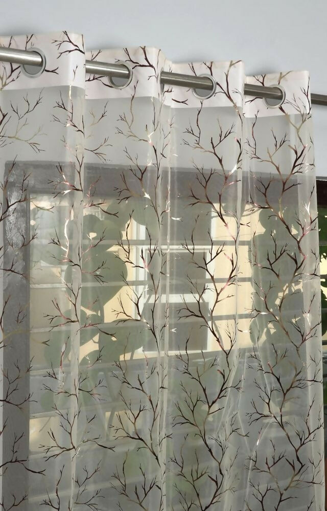 Shree Decor Sheer Transparent Net Curtain – Design 3 (900 Series) | 9FT | Lightweight Decorative for Door, Window & Pooja Room