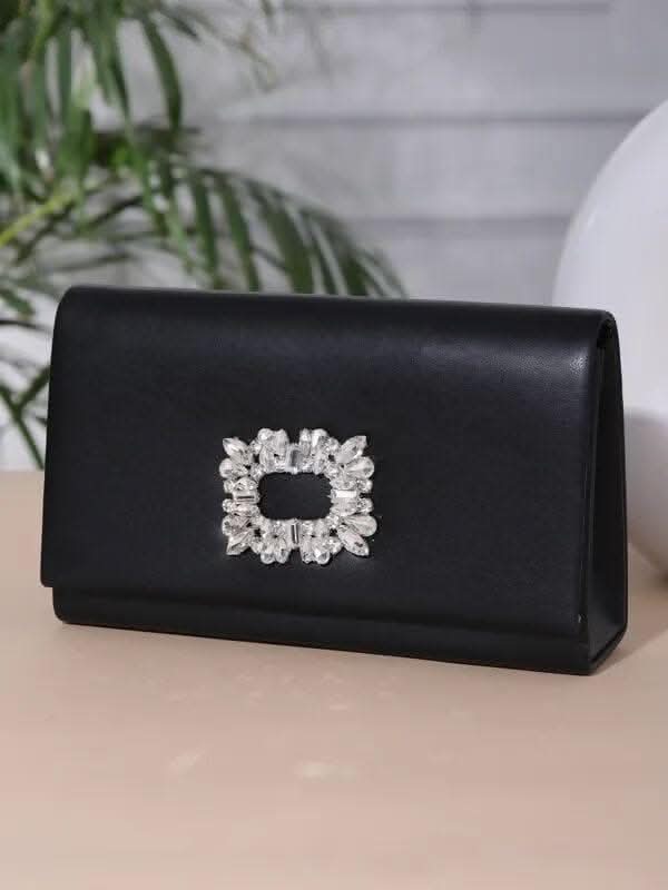 Blue Framed Foldover Clutch Detachable Chain Sling Strap Ladies Purse For Women's(MULTI-COLOURS) - HalfPe