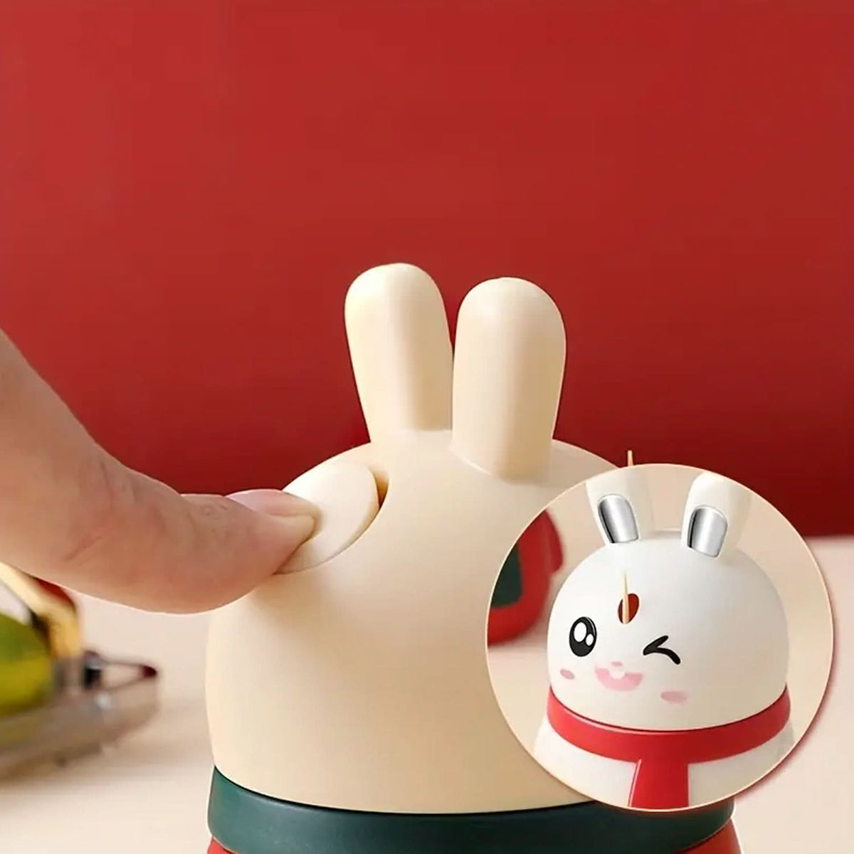 Rabbit Shape Toothpick Dispenser Durable Red, Small Size (1 Pc) HP DD