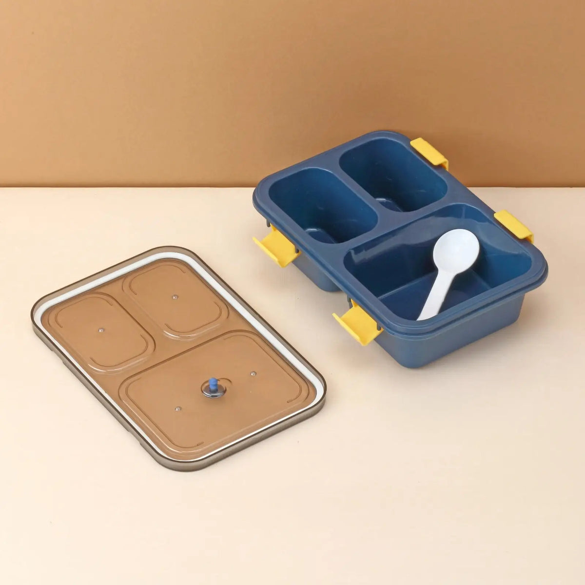 Plastic Lunch Box For Kids Lunch Box For Kids 3 Compartment Insulated Lunch Box Tiffin Box For Boys Girls School Office Men (3 Compartment Lunch Box) HP DD