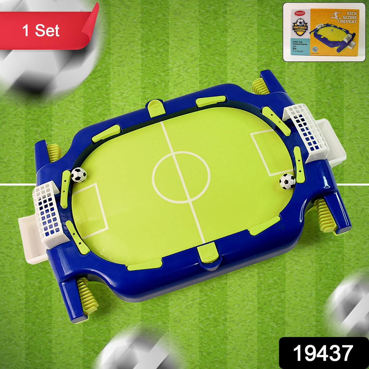 Aditi Interactive Tabletop Football Flickers Game Set with Dual Goals, Kick Lever Mechanism, 2 Balls, and Hand-Eye Coordination Development