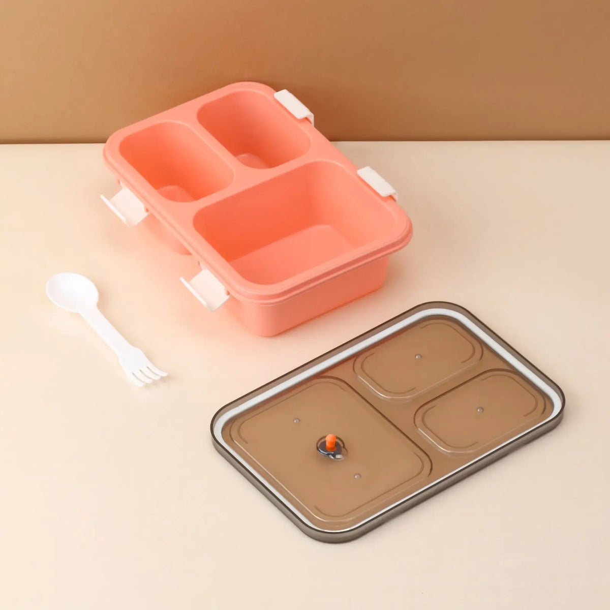 Plastic Lunch Box For Kids Lunch Box For Kids 3 Compartment Insulated Lunch Box Tiffin Box For Boys Girls School Office Men (3 Compartment Lunch Box) HP DD