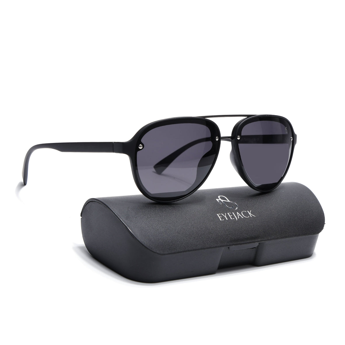 Eyejack Black Aviator Sunglasses for Men and Women - Style 2145 - with box packaging