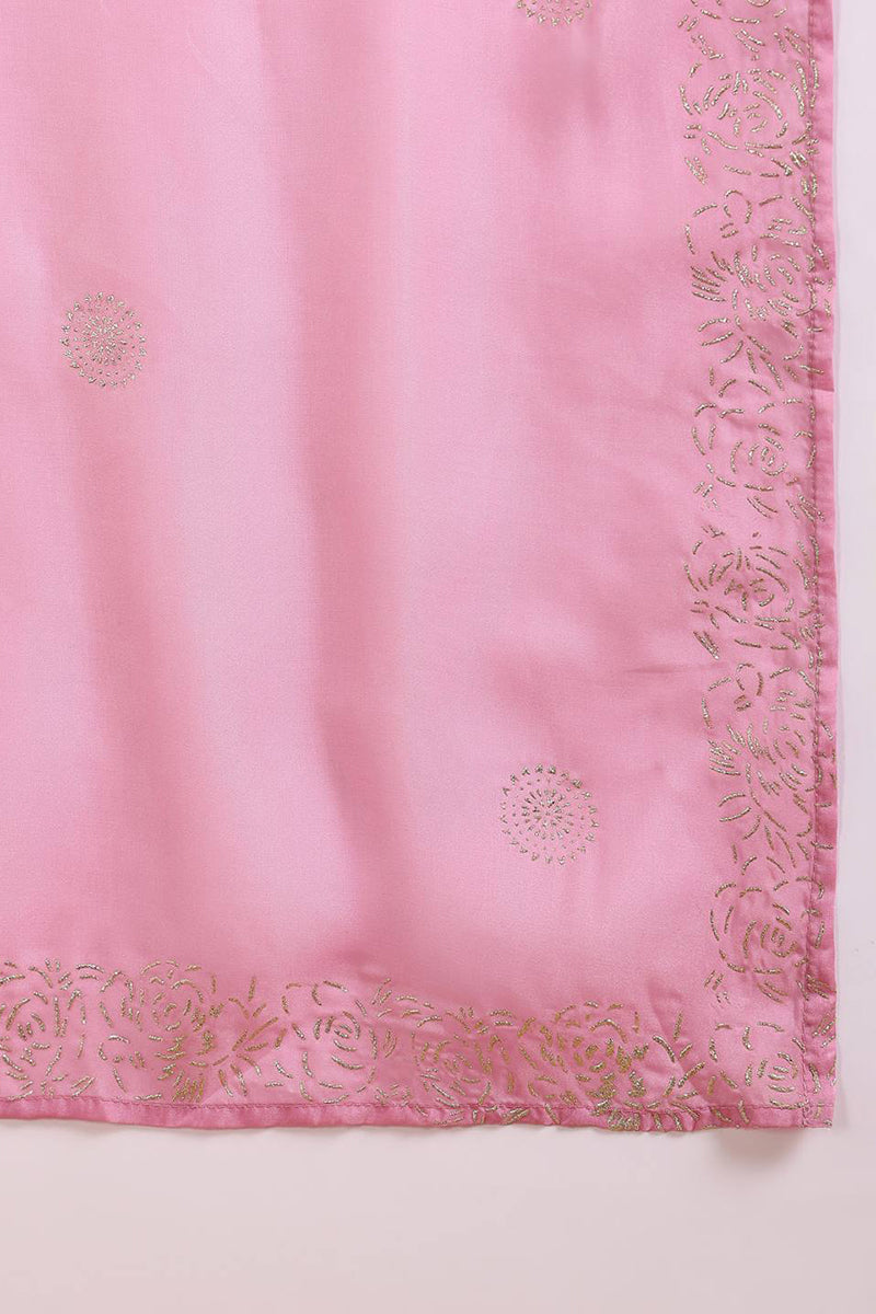 Lavender Silk Blend Straight Kurta Pant With Dupatta