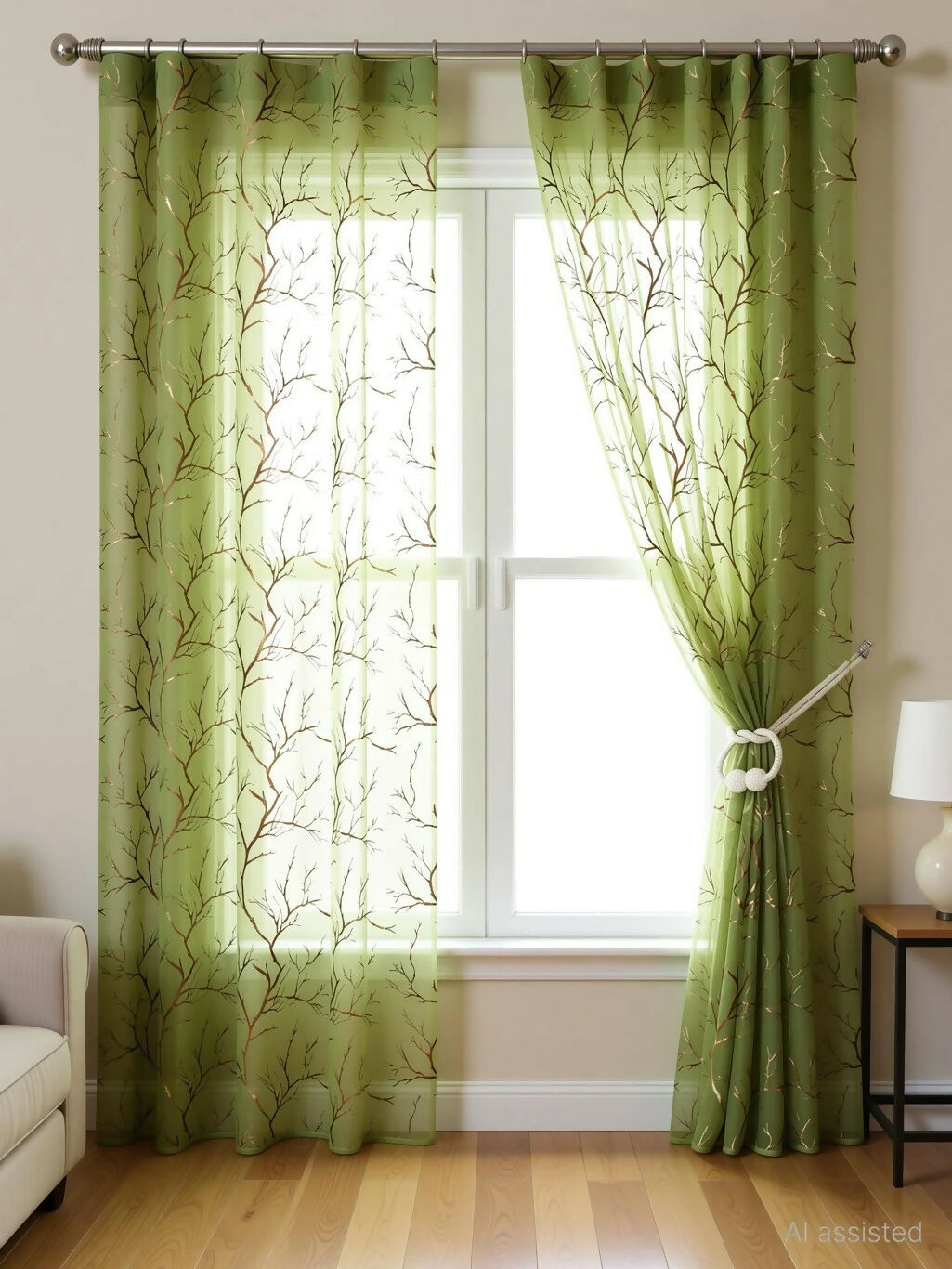 Shree Decor Sheer Transparent Net Curtain – Design 1 (900 Series) | 7FT | Lightweight Decorative for Door, Window & Pooja Room