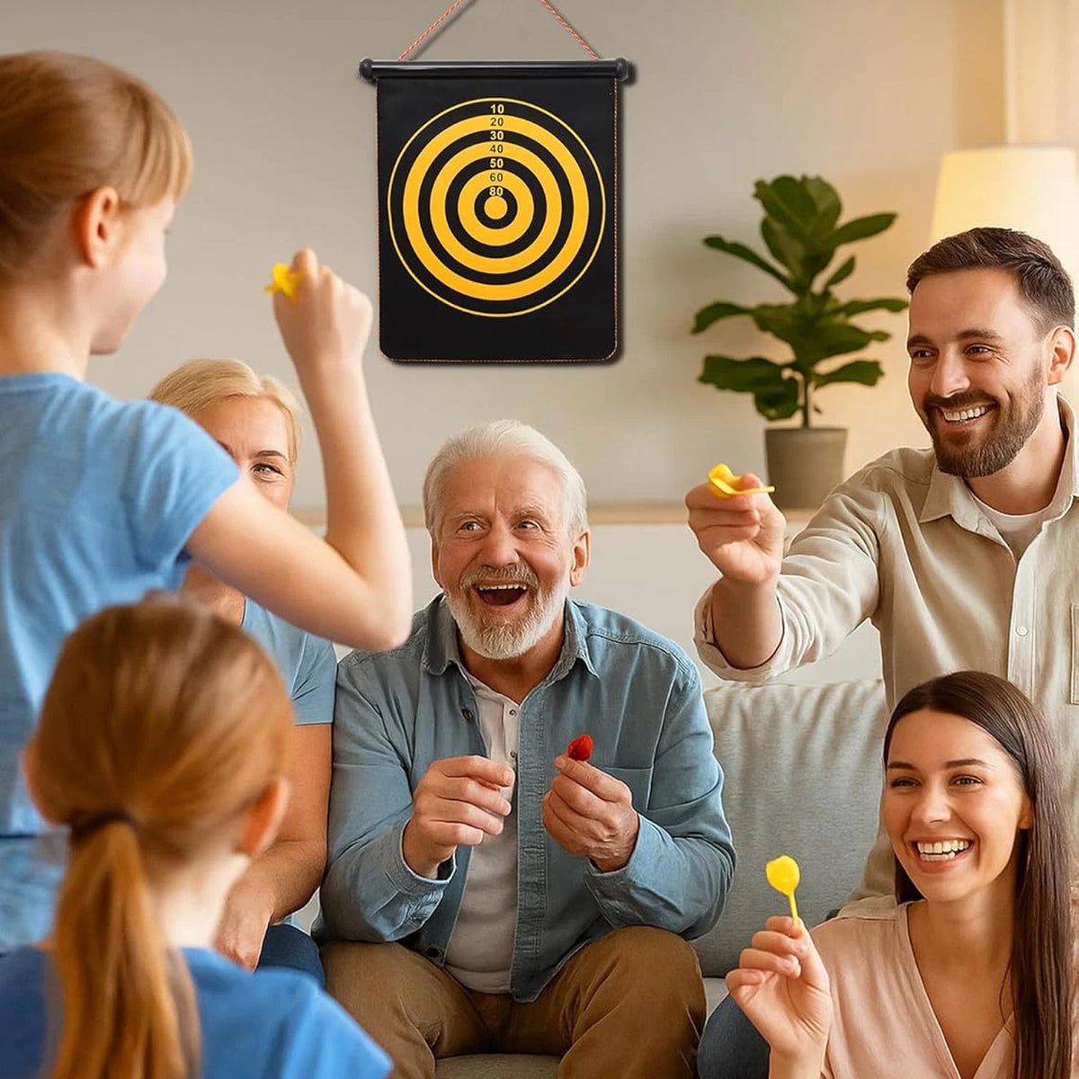 Magnetic Roll-up Dartboard Game - (12-inch Set)